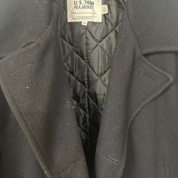 Men's Schott NYC U.S. 740N Pea Jacket Size 44 (XL) - Timeless Nautical Elegance! - Picture 3 of 5